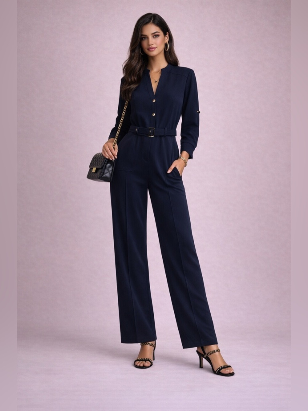 Zara Navy Garment with Gold Accents💙